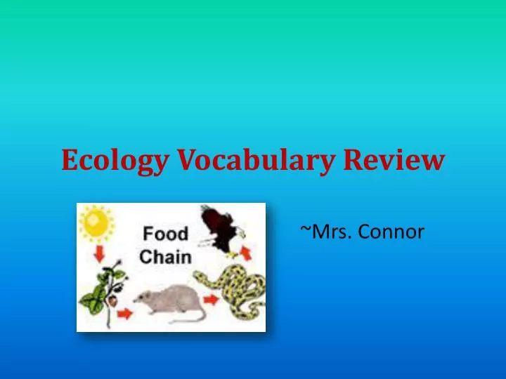 ecology vocabulary review