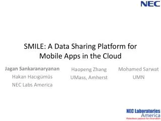 SMILE: A Data Sharing Platform for Mobile Apps in the Cloud