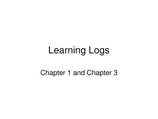 Learning Logs