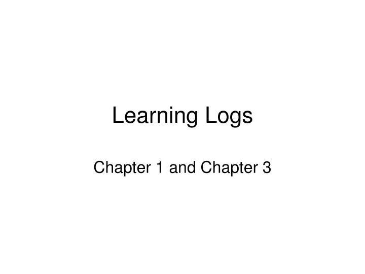 learning logs