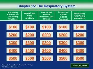 Chapter 15: The Respiratory System
