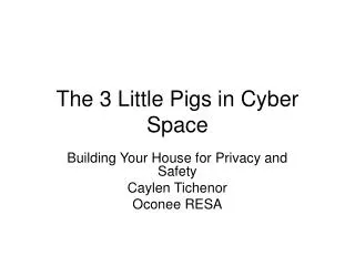 The 3 Little Pigs in Cyber Space