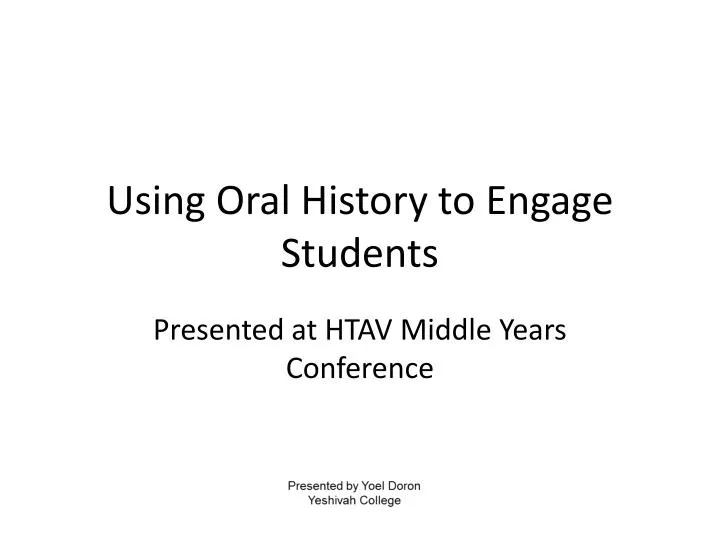 using oral history to engage students