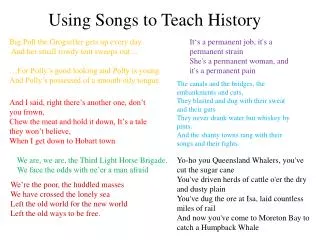 Using Songs to Teach History