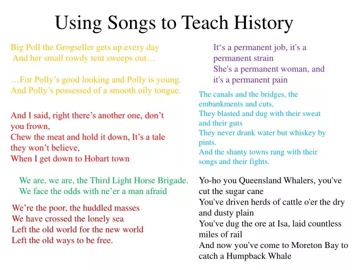 using songs to teach history