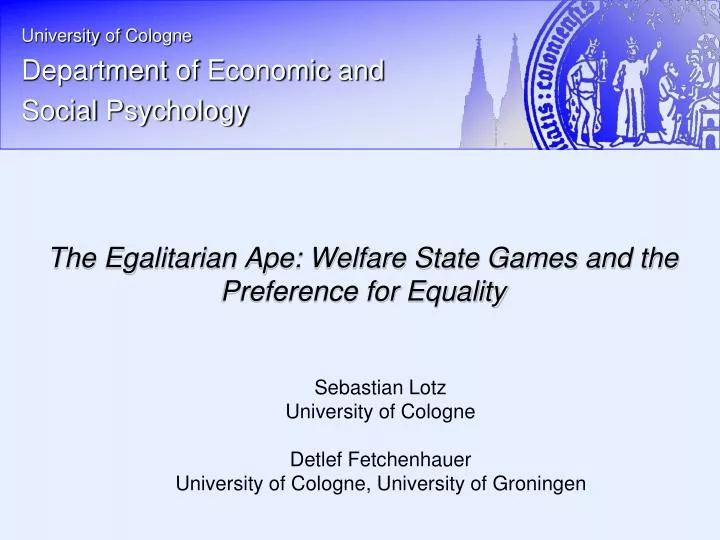 the egalitarian ape welfare state games and the preference for equality