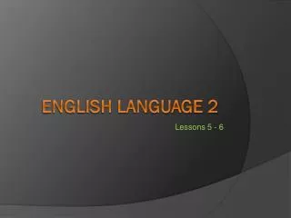 English language 2