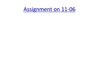 Assignment on 11-06