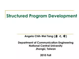 Structured Program Development