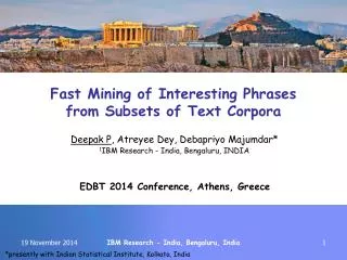 Fast Mining of Interesting Phrases from Subsets of Text Corpora