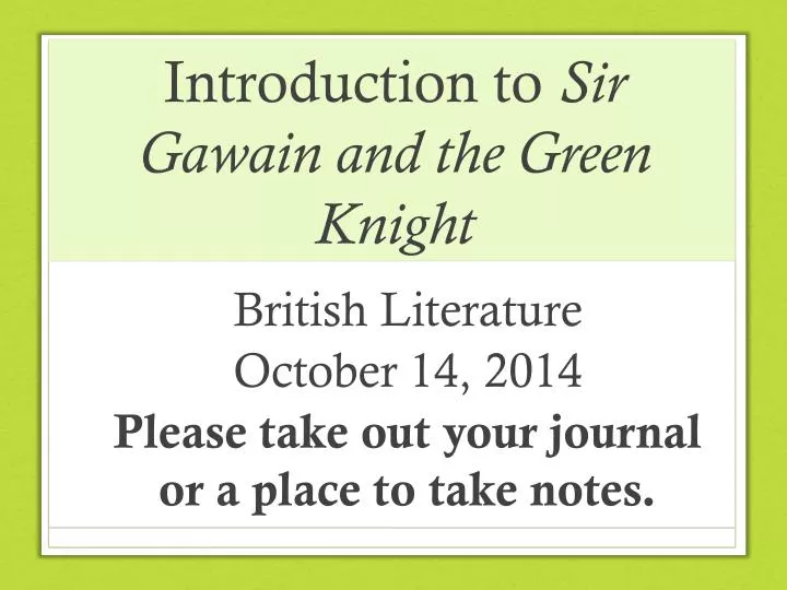 introduction to sir gawain and the green knight