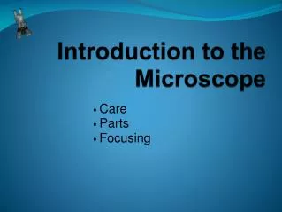 introduction to the microscope