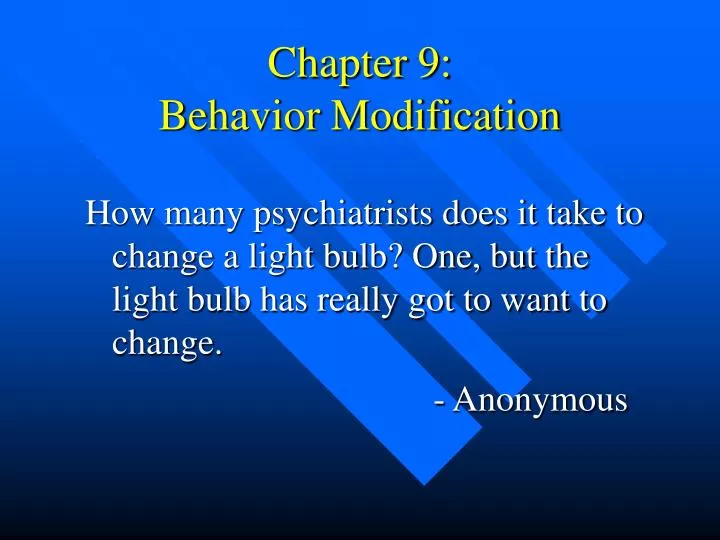 chapter 9 behavior modification