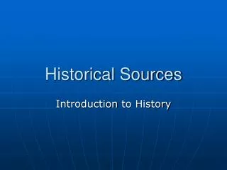 historical sources