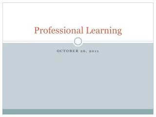 Professional Learning