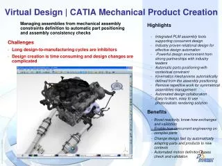 Virtual Design | CATIA Mechanical Product Creation