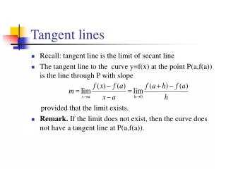 Tangent lines