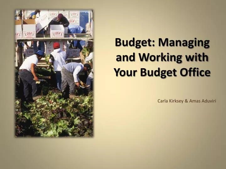 budget managing and working with your budget office