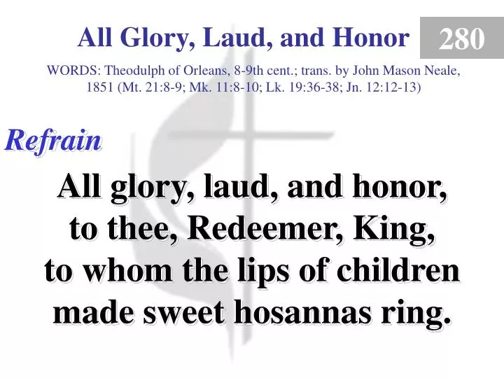 all glory laud and honor refrain