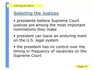 Selecting the Justices