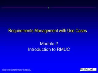 Requirements Management with Use Cases