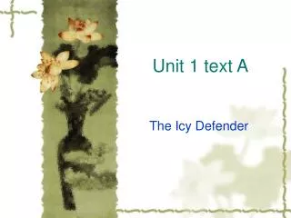 Unit 1 text A
