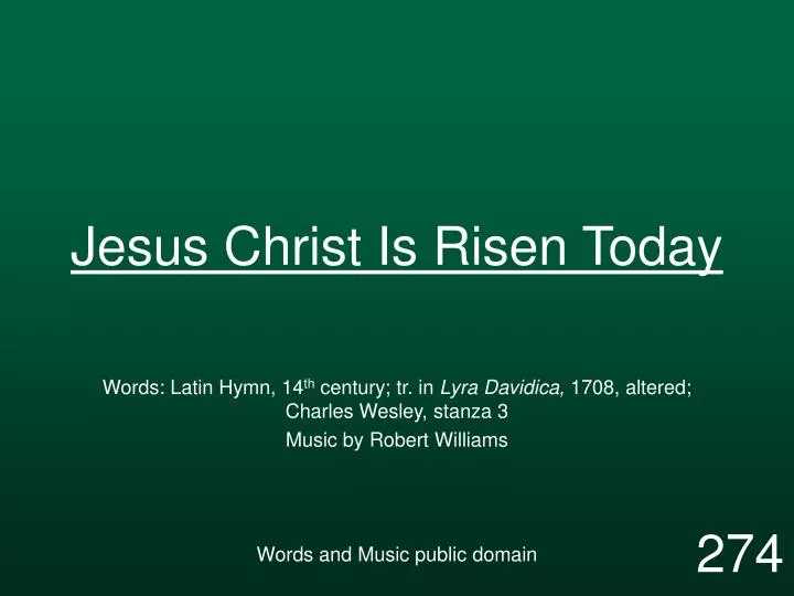 jesus christ is risen today