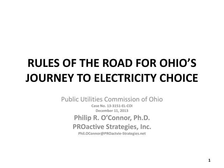 rules of the road for ohio s journey to electricity choice