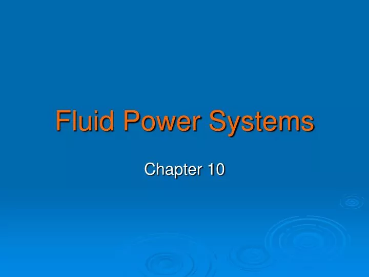 fluid power systems