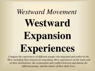 Westward Movement