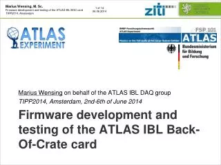 Firmware development and testing of the ATLAS IBL Back-Of-Crate card