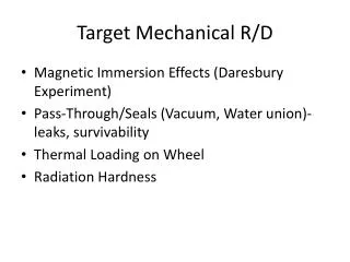 Target Mechanical R/D