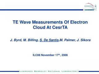 TE Wave Measurements Of Electron Cloud At CesrTA