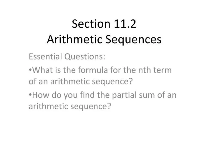 section 11 2 arithmetic sequences