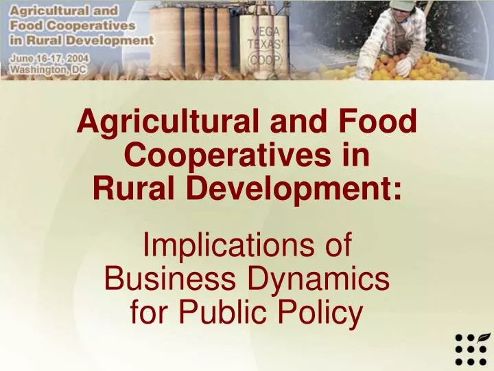 agricultural and food cooperatives in rural development