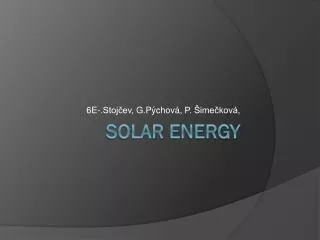 Solar energy