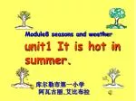 Module8 seasons and weather unit1 It is hot in summer. - slide 1