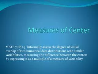 Measures of Center