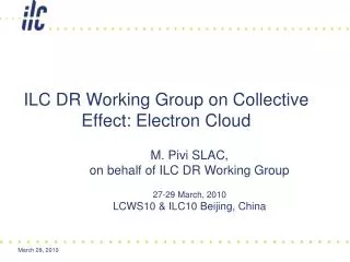 ILC DR Working Group on Collective Effect: Electron Cloud