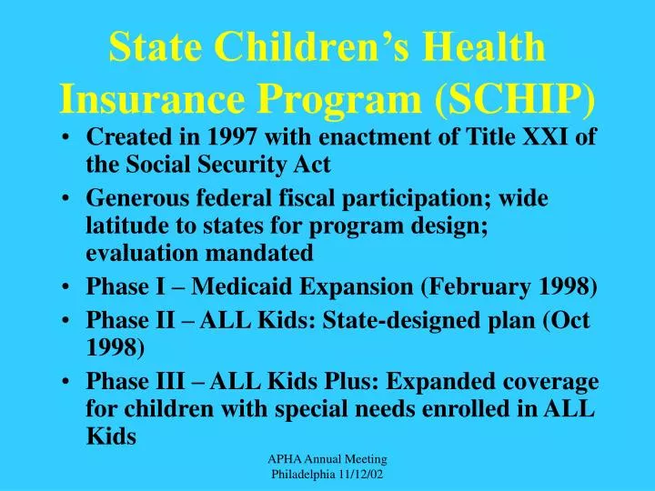 state children s health insurance program schip