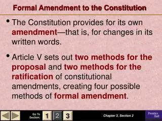 Formal Amendment to the Constitution