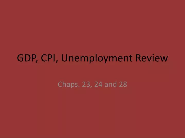 gdp cpi unemployment review