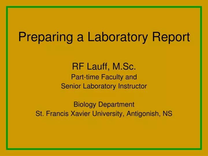 preparing a laboratory report