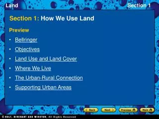 Section 1: How We Use Land