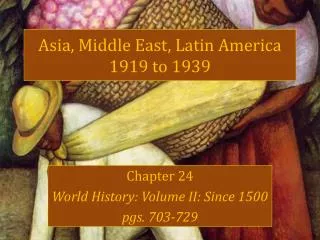 Asia, Middle East, Latin America 1919 to 1939