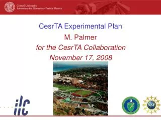 CesrTA Experimental Plan