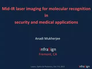 Mid-IR laser imaging for molecular recognition in security and medical applications