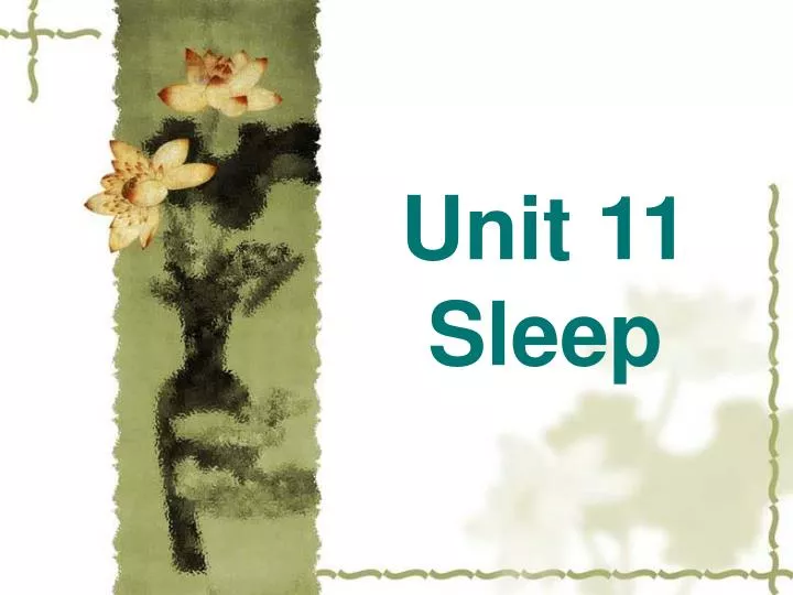 unit 11 sleep
