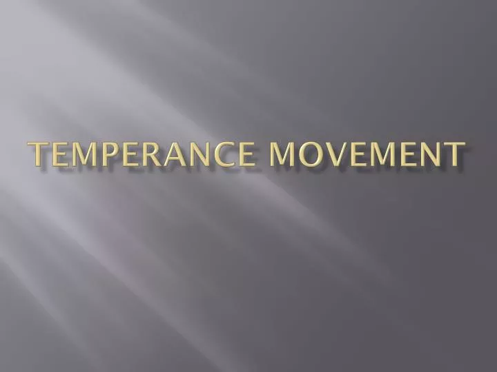 temperance movement