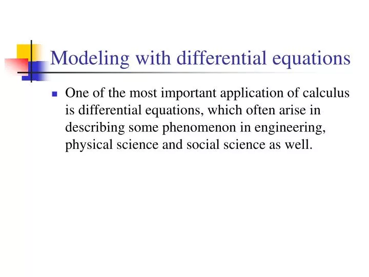 modeling with differential equations